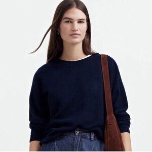 Madewell Women's Navy Crew Neck Sweater